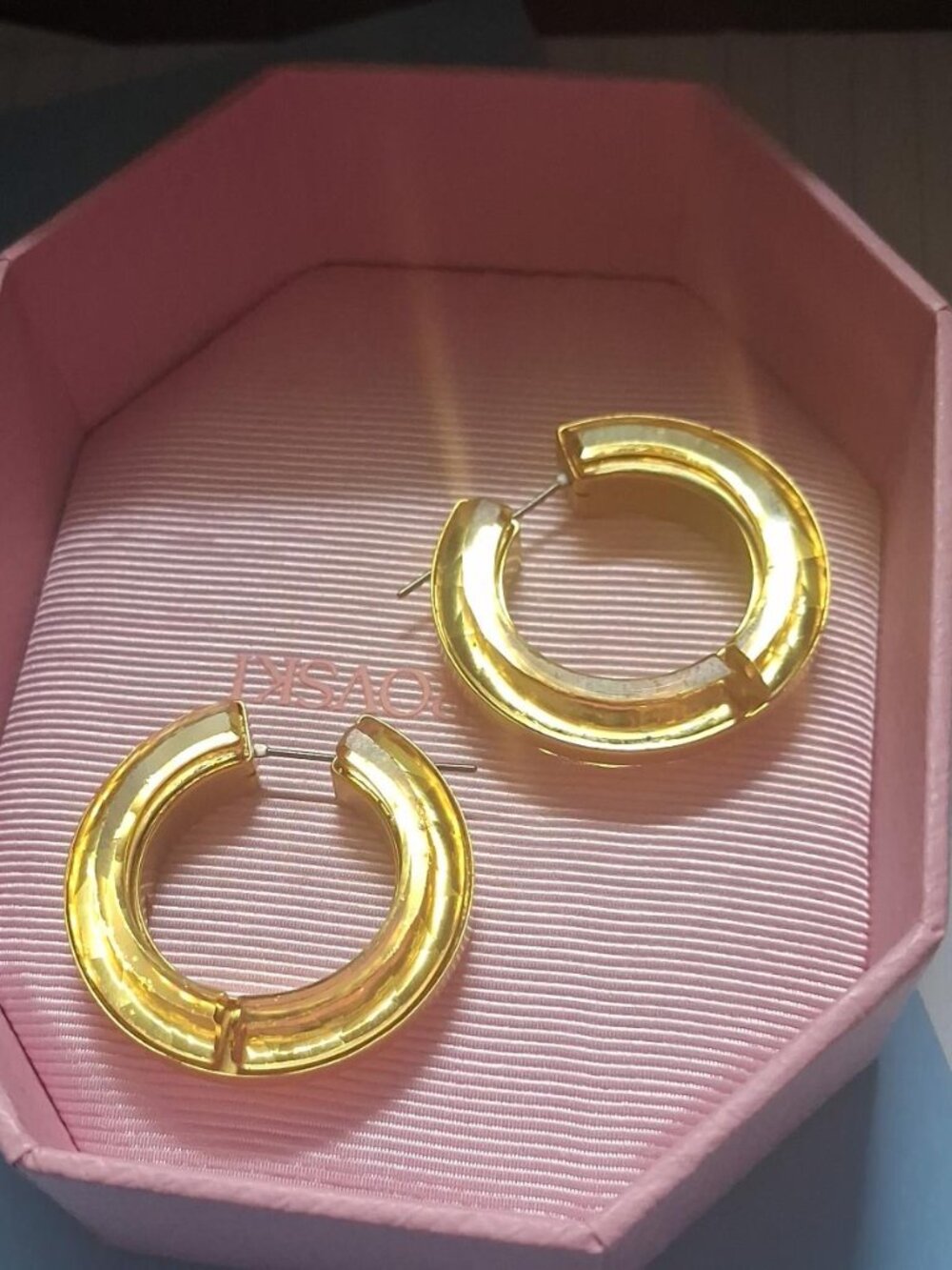 Swarovski Gold Tone Lucent Hoop Earrings
